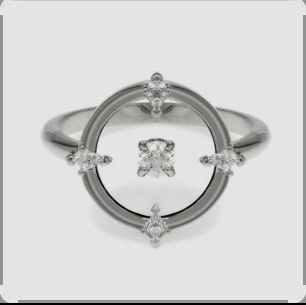 Swarovski Silver and Black Ring